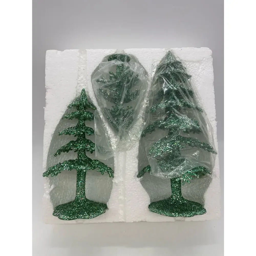 Department 56 Acrylic Green Glitter Trees